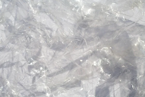 Абстрактная Прозрачная Текстура Пластикового Пакета Белом Фоне Closure Macro Shot — стоковое фото