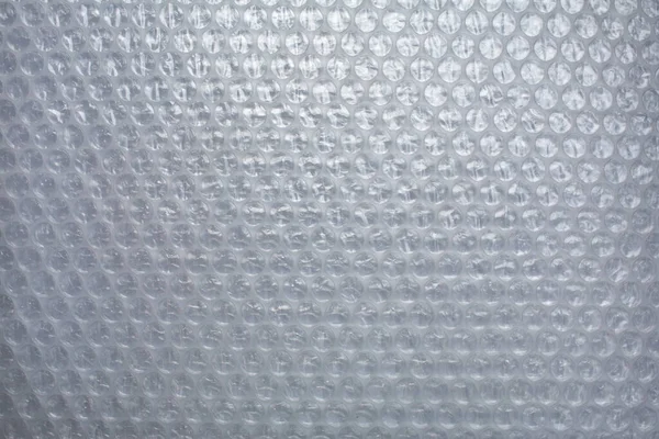 Plastic Bubble Cushioning Wrap Surface Texture White Background Close Shot — 스톡 사진