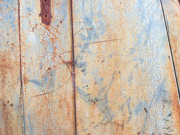 Fondo Abstracto Textura Metálica Oxidada Primer Plano Color Azul Pintado — Foto de Stock