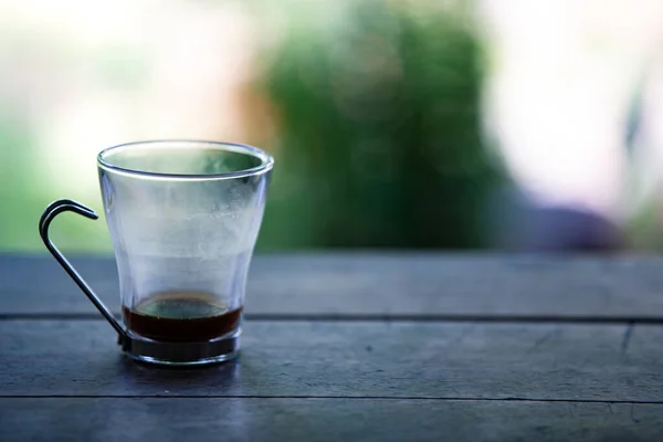 Kaffeegläser Tasse Mit Kaffeeflecken Darauf Dann Nach Dem Trinken Auf — Stockfoto