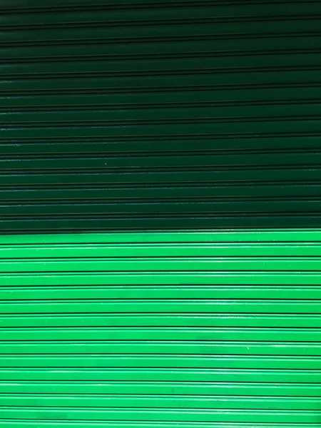 Corrugated Metal Texture Galvanized Iron Steel Background Shiny Fence Green — Stock Photo, Image