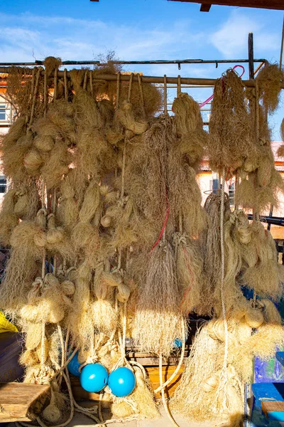 Brown Fishing Net Atau Fishnets Bind Abstrak Pola Latar Belakang — Stok Foto