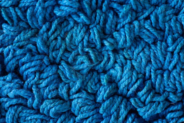 Blue Twine Carpet Texture Background Close Macro Shot Living Room — Stockfoto