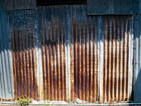 Rusty Corrugated Metal Texture Galvanized Iron Steel Background — Stock Photo, Image