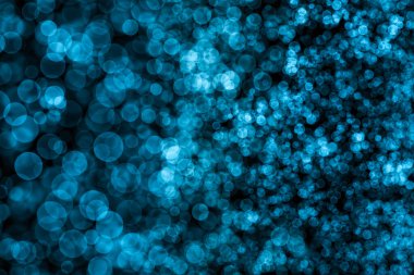 Görüntü Bokeh 'in soyut ışıkları mavi renk, Siyah Arkaplan, Parıltı, Odaklanmamış, Kusursuz polka deseni, Yaratıcı, İllüstrasyon tasarımı
