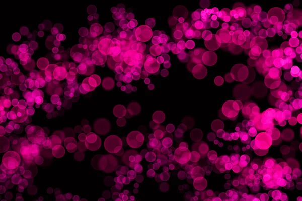 Abstrakt Blur Bokeh Belyser Effekt Rosa Färg Svart Bakgrund Glitter — Stockfoto