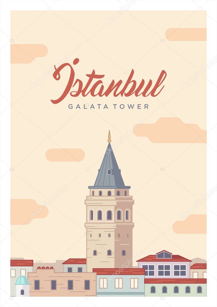 Galata tower illustration