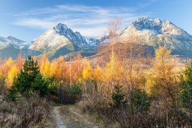 Sonbahar rocky Dağları yüksek Tatras, Slovakya