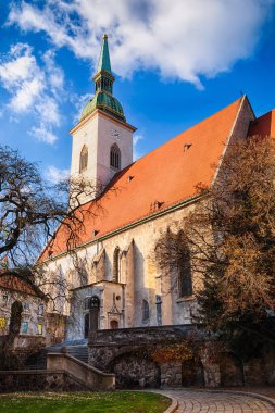 St Martin's Katedrali Bratislava'da sonbahar güneşli