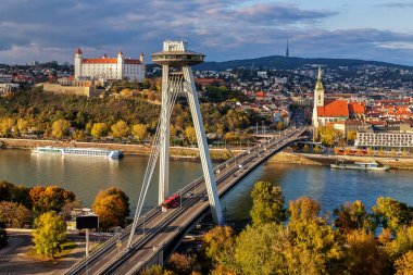 Bratislava, Slovakya'nın başkenti Üstten Görünüm