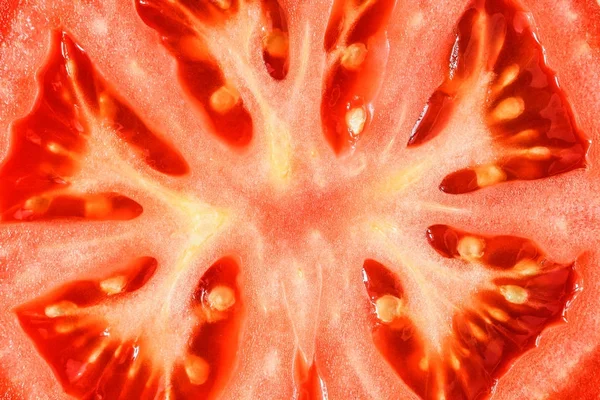 Macro detail of tomato slice — Stock Photo, Image