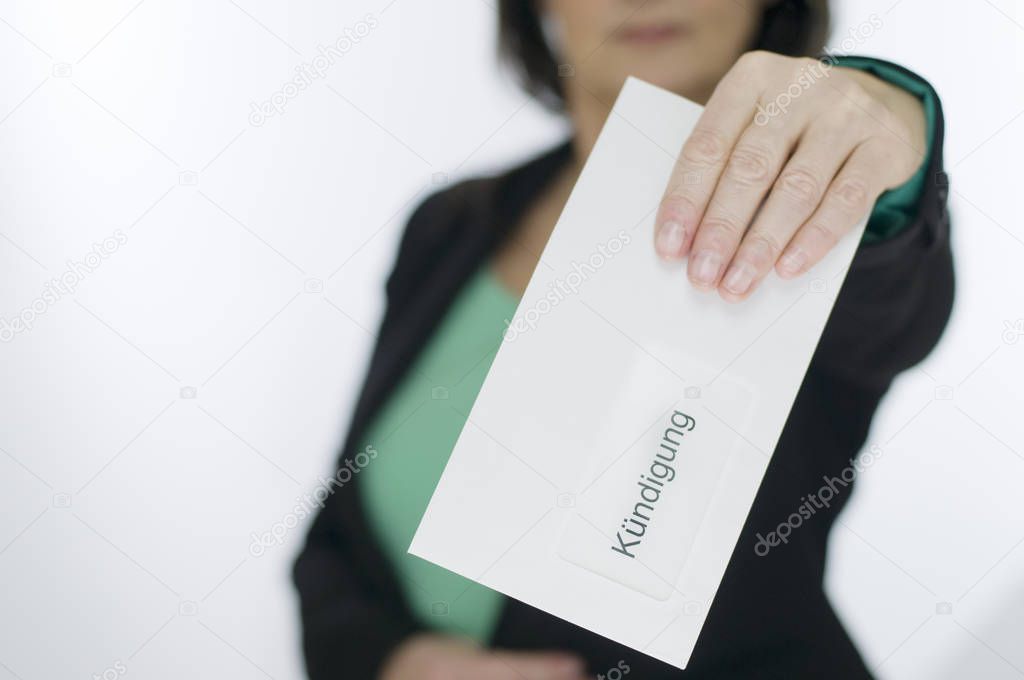 envelope with notice for woman