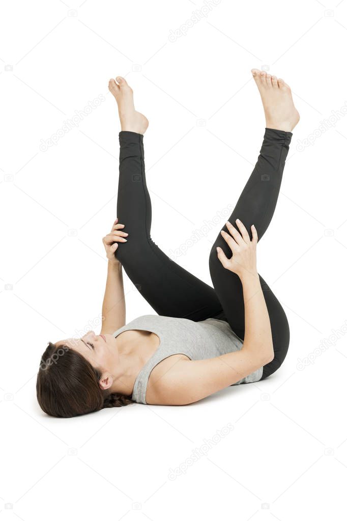 Yoga woman gray_anada balasana_high