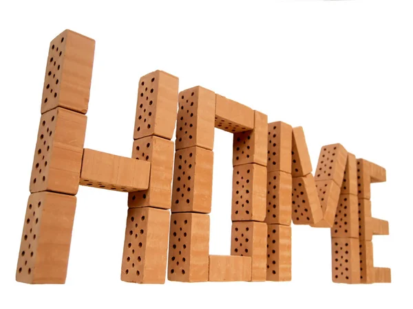 Wort home mini brick _ perspective — Stockfoto
