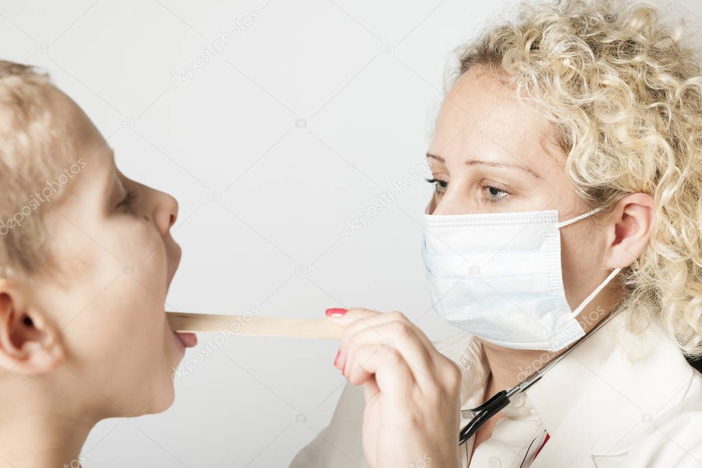 Doctor with mouth protection