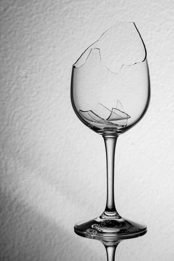 Broken wine glass soft brightness gradient