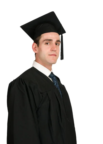 Side Head Shoulders View College Graduate Wearing Black College Hat — Stock Photo, Image