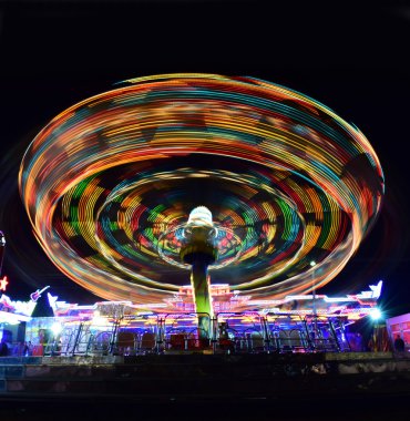 Merry-go-round in Luna park 2 clipart
