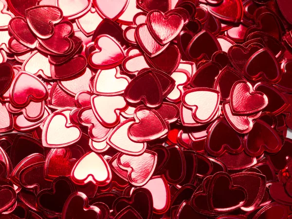 Glitter heart red confetti. Holiday, event, sale. — Stock Photo, Image