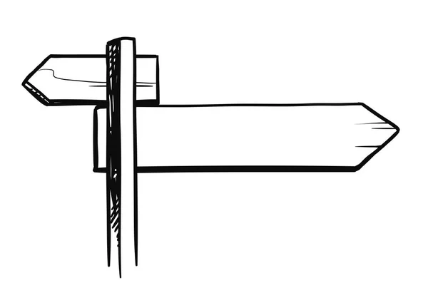 Esboço de tinta preto e branco de sinal de rua — Vetor de Stock