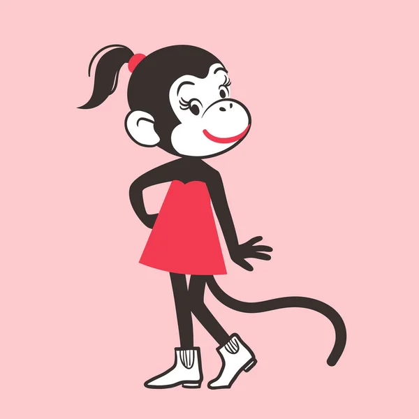 Мавпа дівчина моди — стоковий вектор