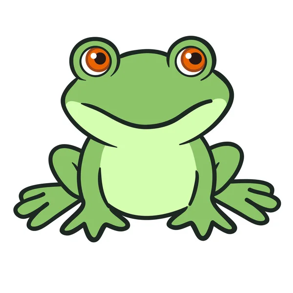 귀여운 만화 개구리 — 스톡 벡터