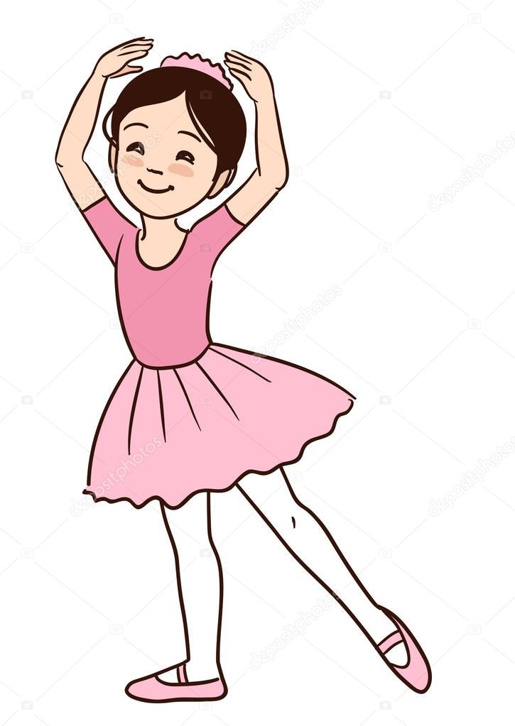 Cute Asian ballerina girl