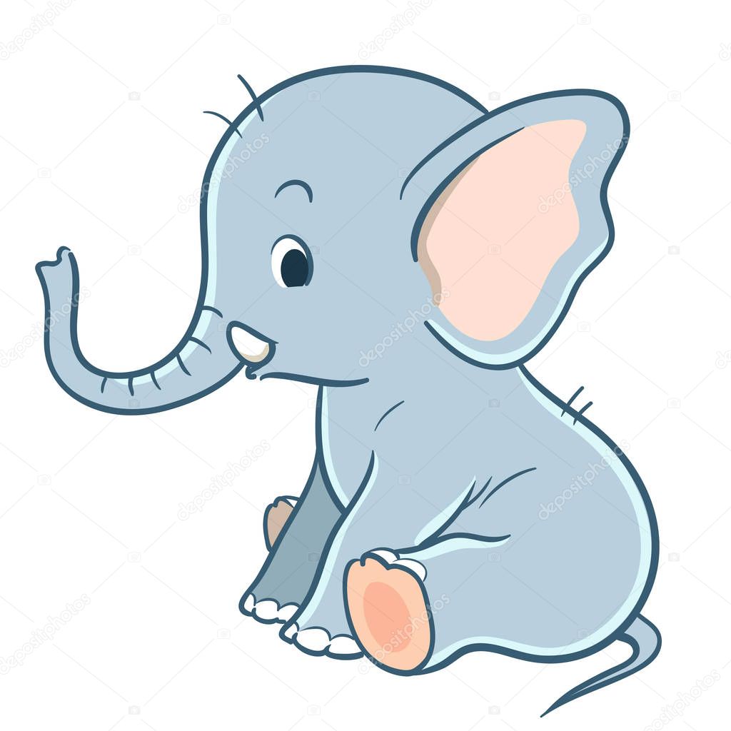 Cute cartoon baby elephant — Stock Vector © treemouse