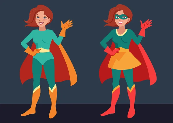 Super héroe mujer — Archivo Imágenes Vectoriales