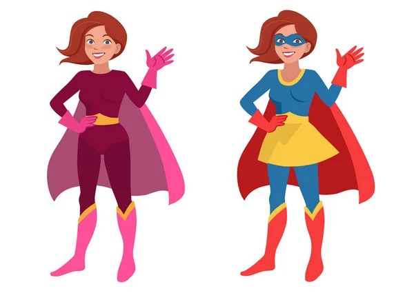 Super héroe mujer — Vector de stock