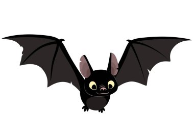 Sevimli dostu kara yarasadan karakter vektör karikatür çizim