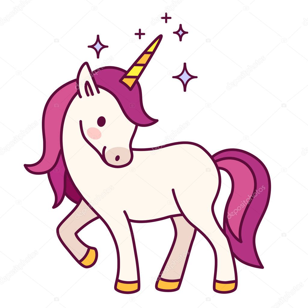 pictures simple unicorns cute unicorn with pink mane