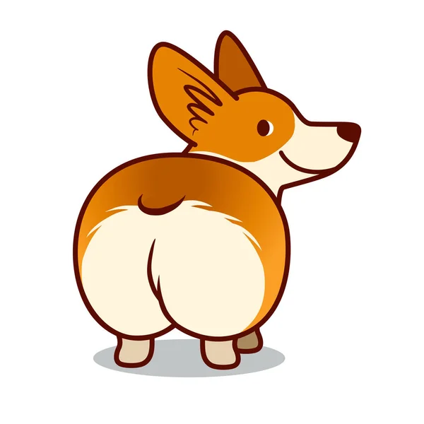 Bonito sorrindo galês corgi cão vetor desenho animado ilustração isolar — Vetor de Stock