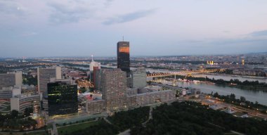 Donaucity Viyana Avusturya havadan görünümü