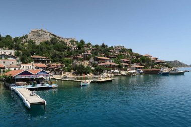 Kaleköy ve Simena Kalesi Kekova Adası Türkiye'de liman