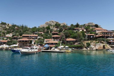 Kaleköy ve Simena Kalesi Kekova Adası Türkiye'de liman
