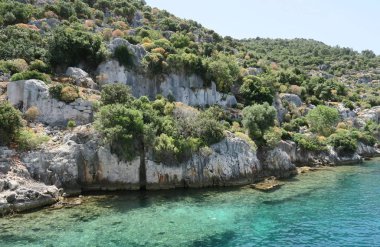 Kekova Adası ve batık kent Simena Antalya İli, Türkiye'de kalıntıları