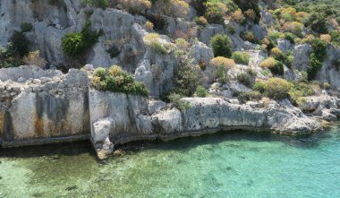 Kekova Adası ve batık kent Simena Antalya İli, Türkiye'de kalıntıları