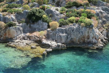Kekova Adası ve batık kent Simena Antalya İli, Türkiye'de kalıntıları