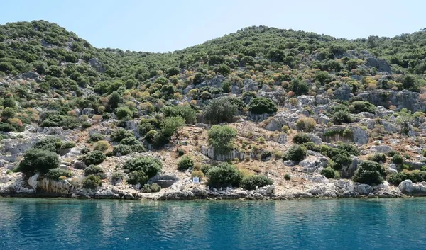 Isla Kekova y las ruinas de la ciudad hundida Simena en la provincia de Antalya, Turquía —  Fotos de Stock