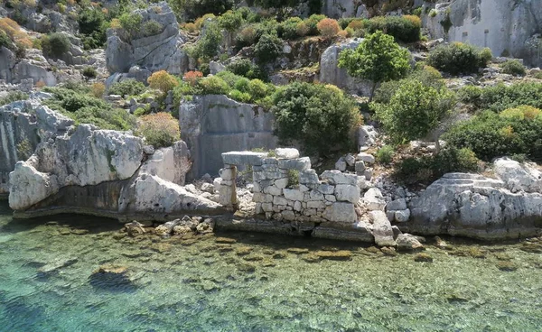 ケコバ島、トルコ、アンタルヤ県の海底に沈んだキプロスの遺跡 — ストック写真