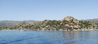 Kaleköy ve Simena Kalesi Kekova Adası Türkiye'de liman