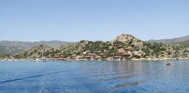 Kaleköy ve Simena Kalesi Kekova Adası Türkiye'de liman
