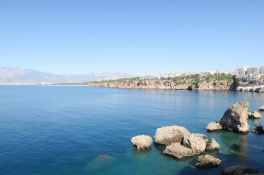 Cliffs Antalya ve Türkiye'de Bizanslılar denizde Konyaaltı Beach