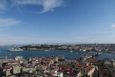 Galata Köprüsü, Haliç ve istanbulun Oldtown Sultanahmet Galatatower görüldüğü gibi