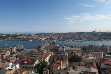 Galata Köprüsü, Haliç ve istanbulun Oldtown Sultanahmet Galatatower görüldüğü gibi