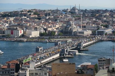 Ünlü Galata Köprüsü, Haliç ve Boğaziçi, Istanbul, Türkiye