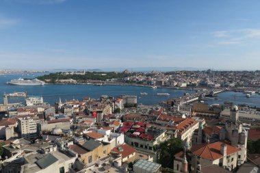 Galata Köprüsü, Haliç ve istanbulun Oldtown Sultanahmet Galatatower görüldüğü gibi