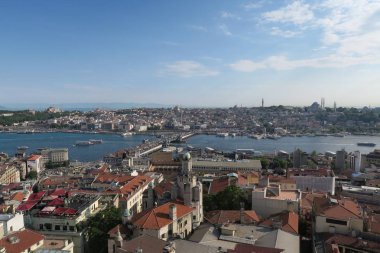 Haliç ve Boğaziçi, Istanbul, Türkiye ile Galata Köprüsü