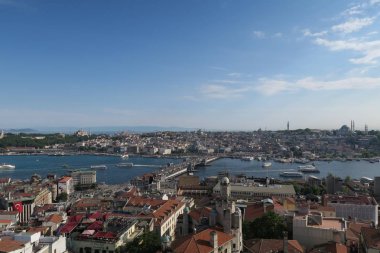 İstanbulun Oldtown Sultanahmet ve Haliç, Türkiye'nin panoramik manzaraya